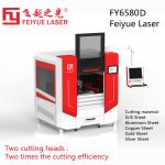 04-+D FY6580D Metal sheet precision fiber laser cutting machine -two cutting head,12 years